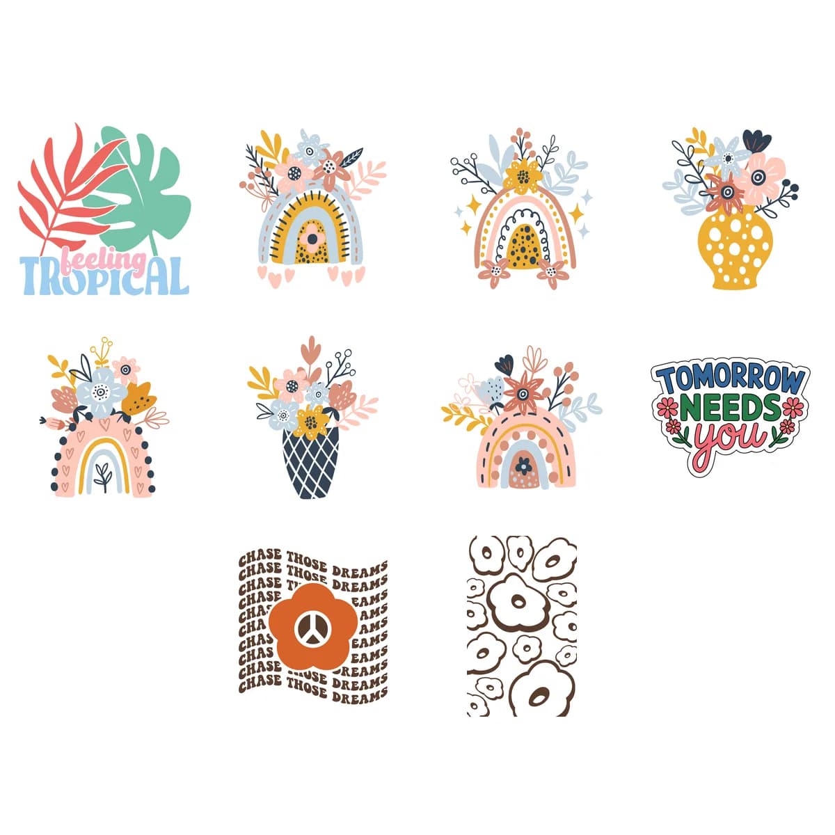 Flower & Botanical Sticker Pack #7 (10 Stickers)