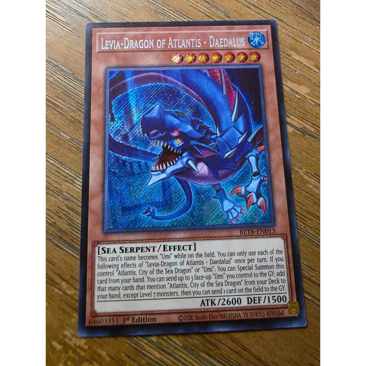 Yu-Gi-Oh! Levia-Dragon of Atlantis - Daedalus BETB-EN013 (Beyond the Brave, 1st Edition, Secret Rare)