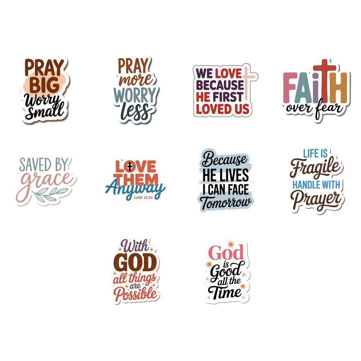 Faith & Scripture Sticker Pack #1 (10 Stickers)