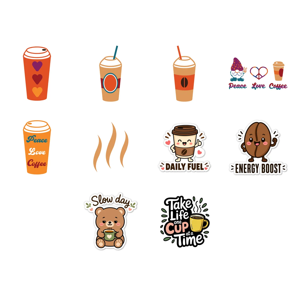Coffee Lover Sticker Pack #3 (10 Stickers)