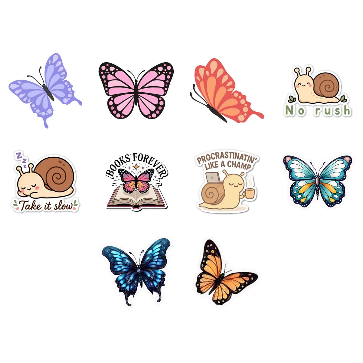 Butterfly & Bug Sticker Pack #8 (10 Stickers)