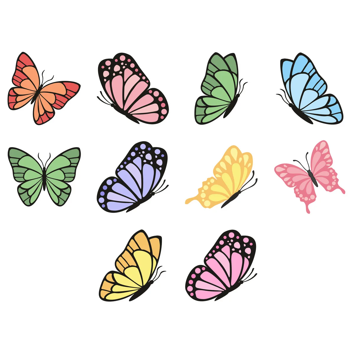 Butterfly & Bug Sticker Pack #7 (10 Stickers)