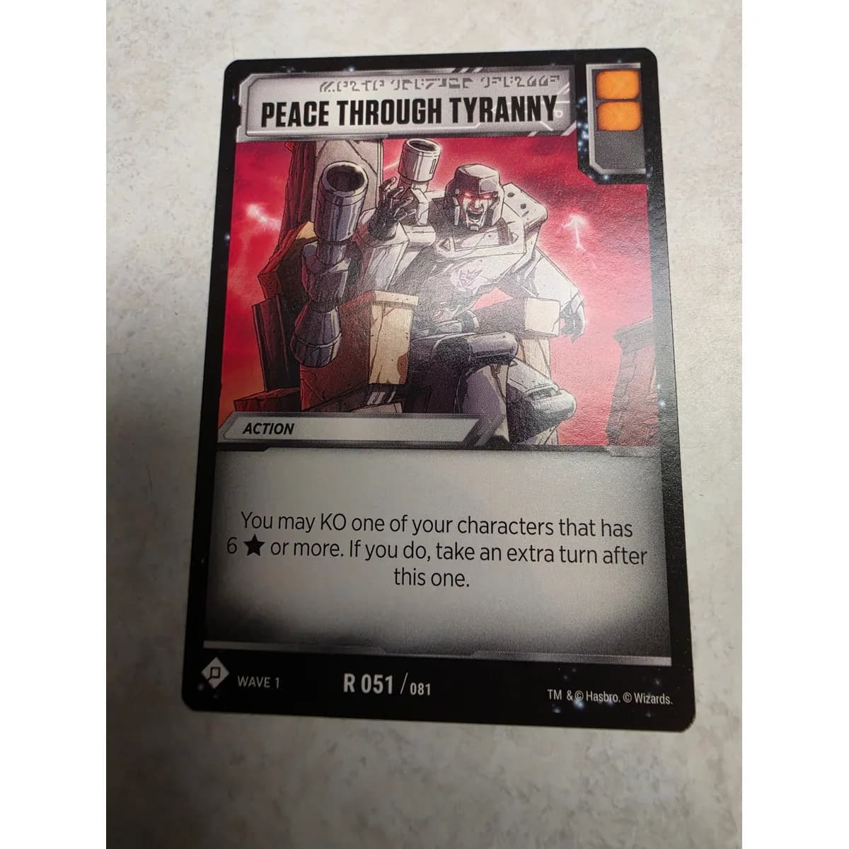 Peace Through Tyranny 051/081 - Transformers TCG Wave 1