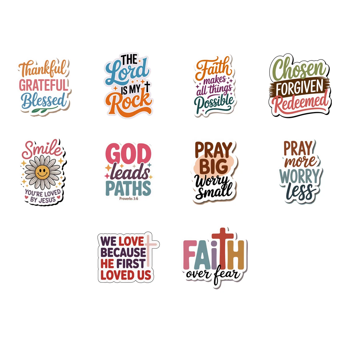 Faith & Scripture Sticker Pack #2 (10 Stickers)