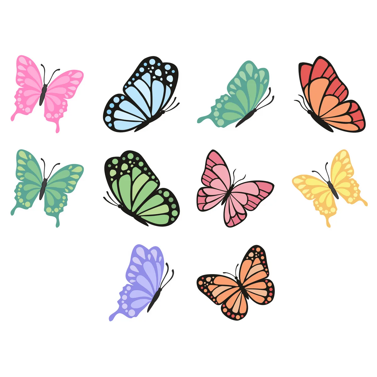 Butterfly & Bug Sticker Pack #5 (10 Stickers)
