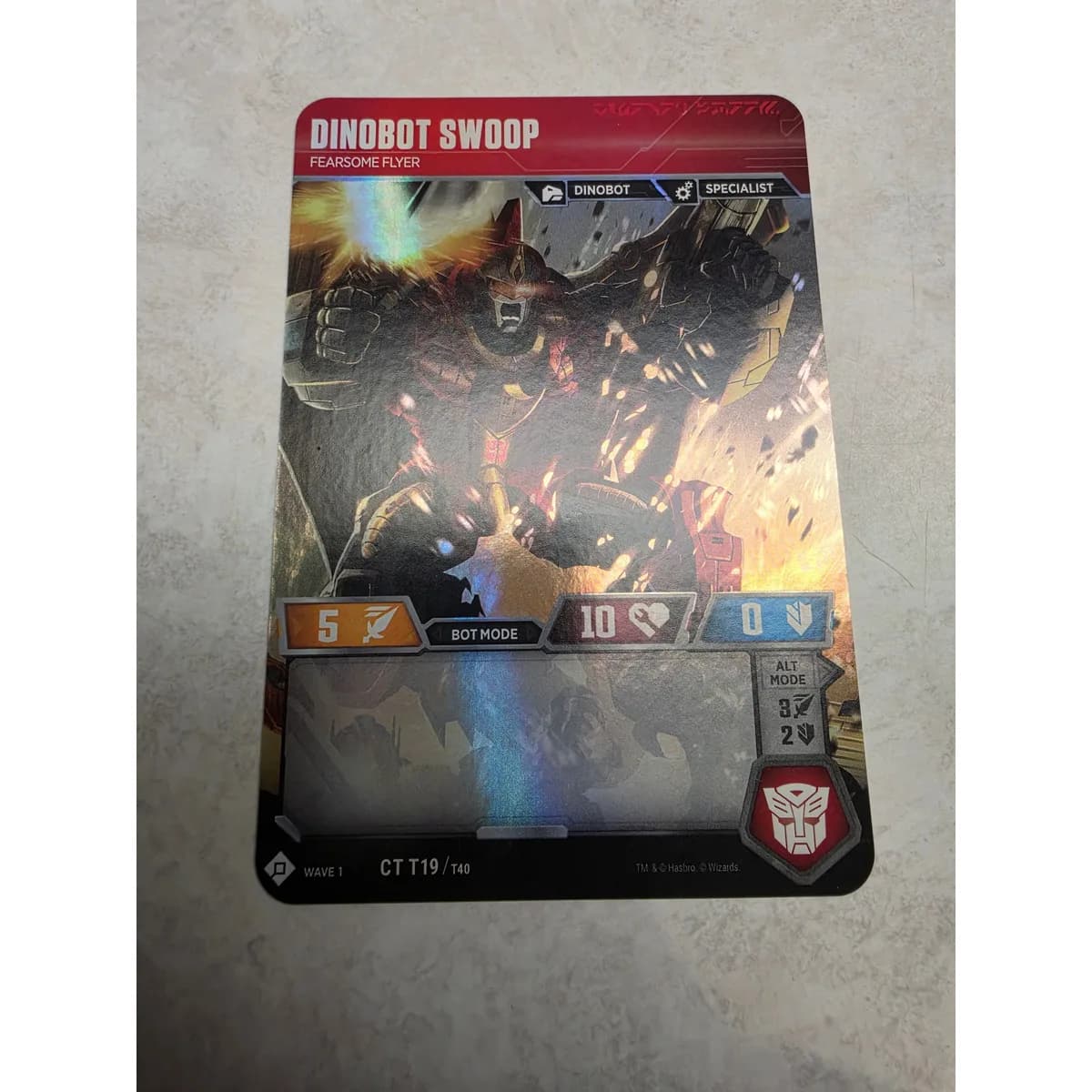 Dinobot Swoop - Fearsome Flyer T19/T40 - Transformers TCG Wave 1