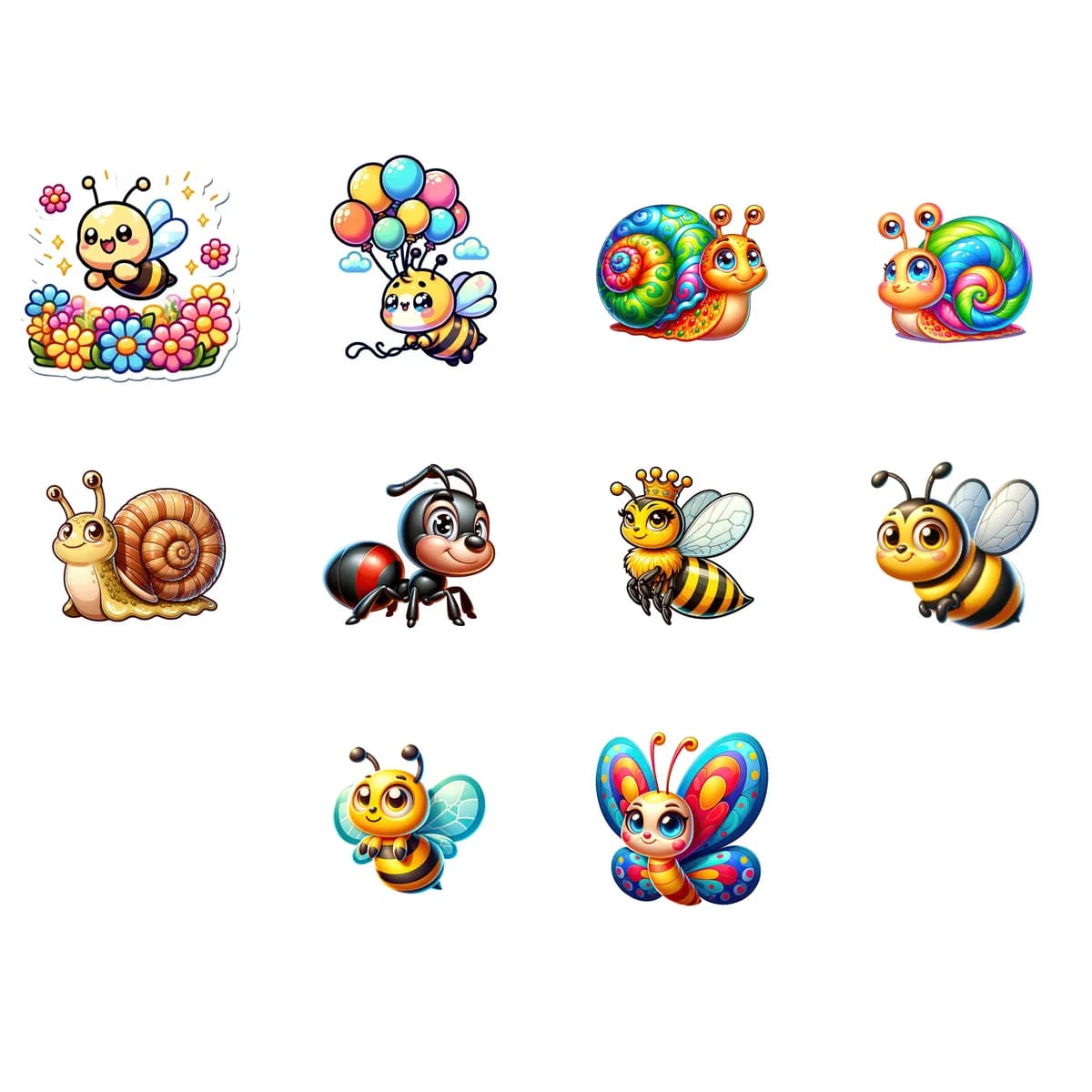 Butterfly & Bug Sticker Pack #2 (10 Stickers)