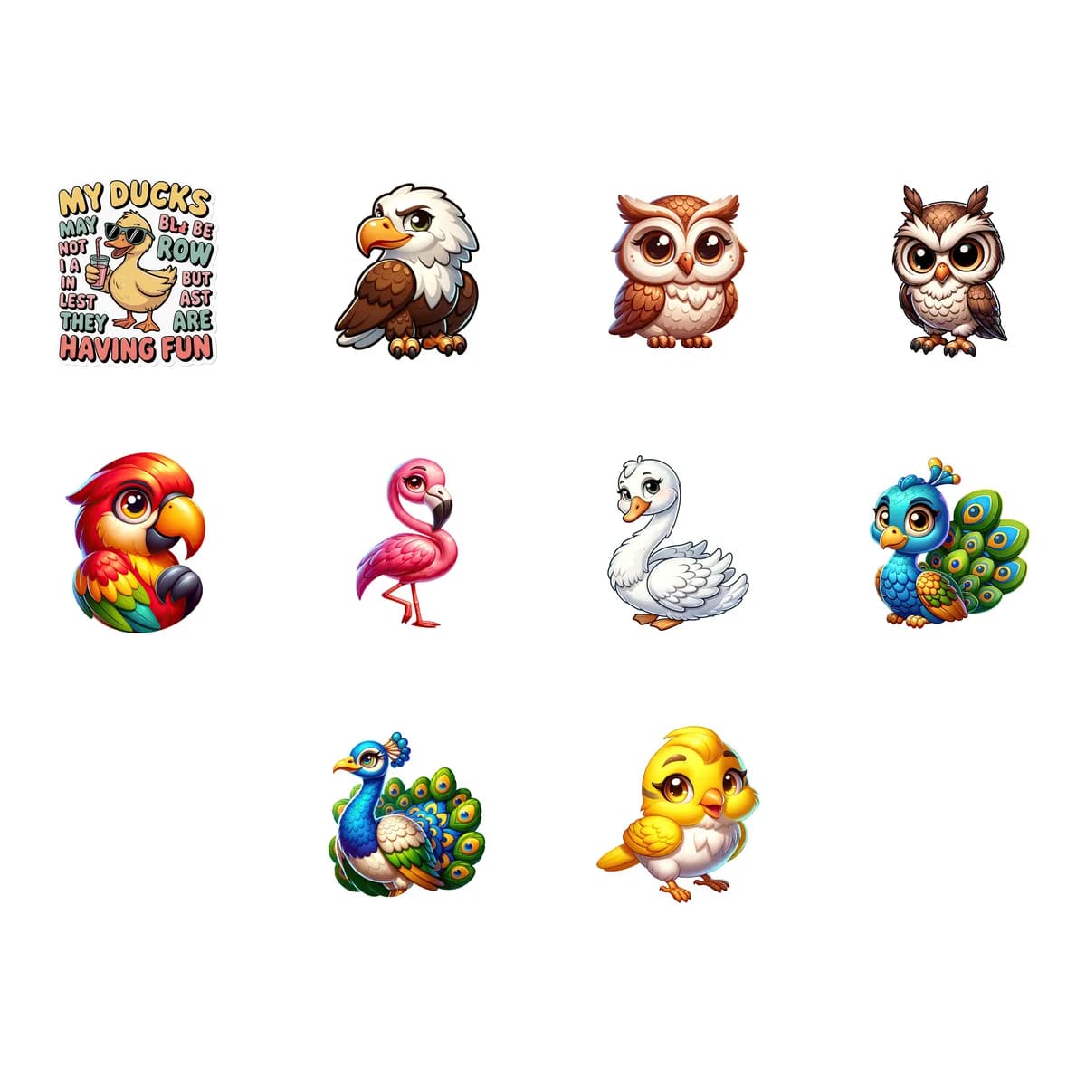 Bird Sticker Pack #1 (10 Stickers)