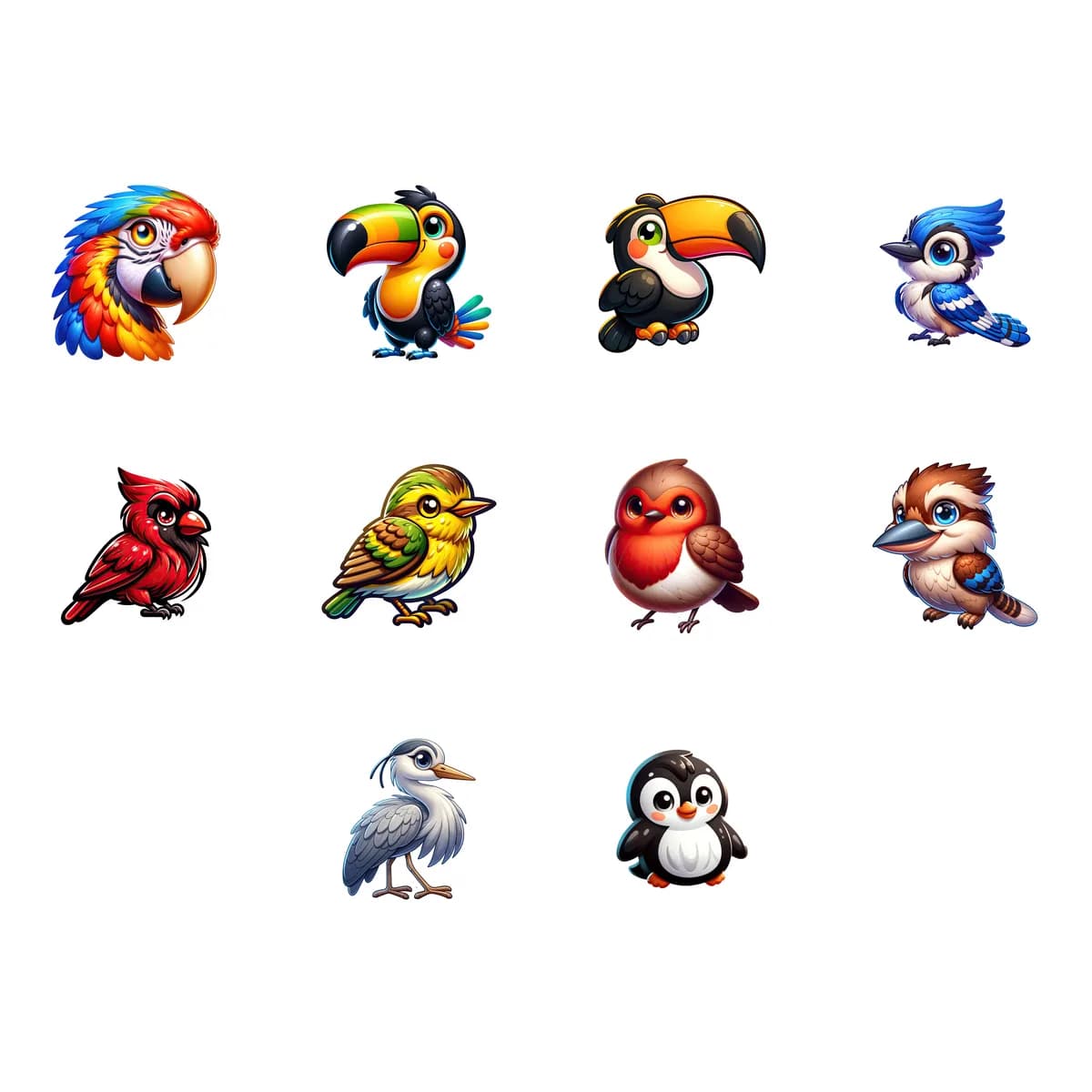 Bird Sticker Pack #2 (10 Stickers)