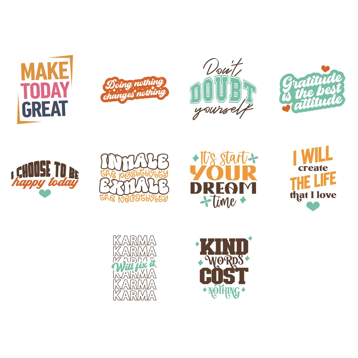 Motivational & Affirmation Sticker Pack #3 (10 Stickers)
