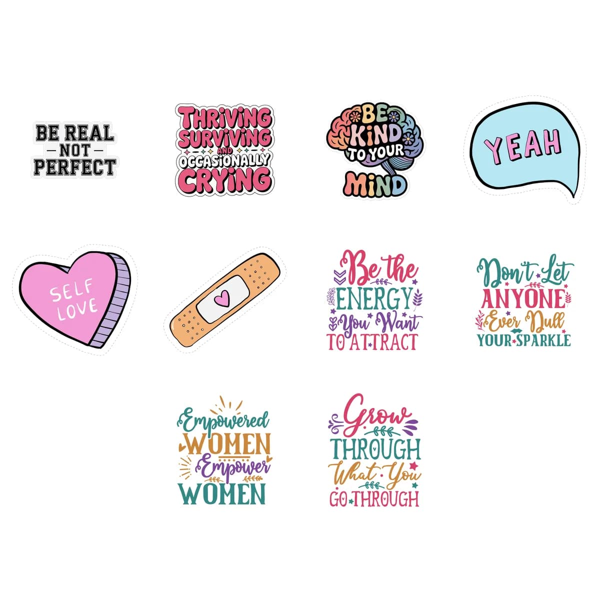 Motivational & Affirmation Sticker Pack #1 (10 Stickers)