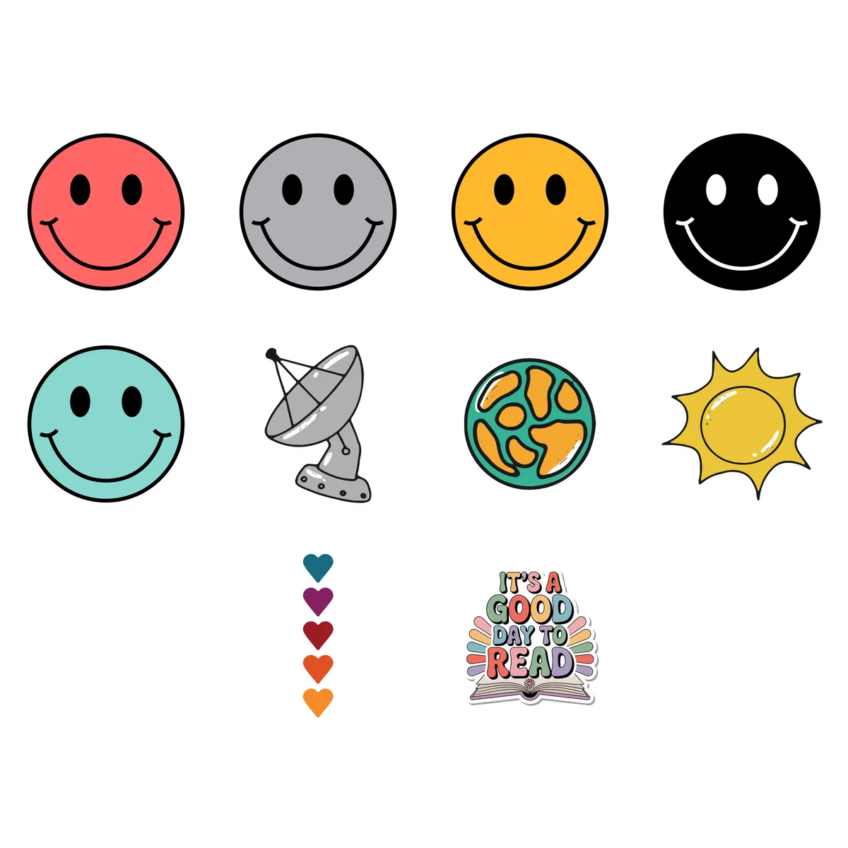 Retro & Groovy Sticker Pack #3 (10 Stickers)