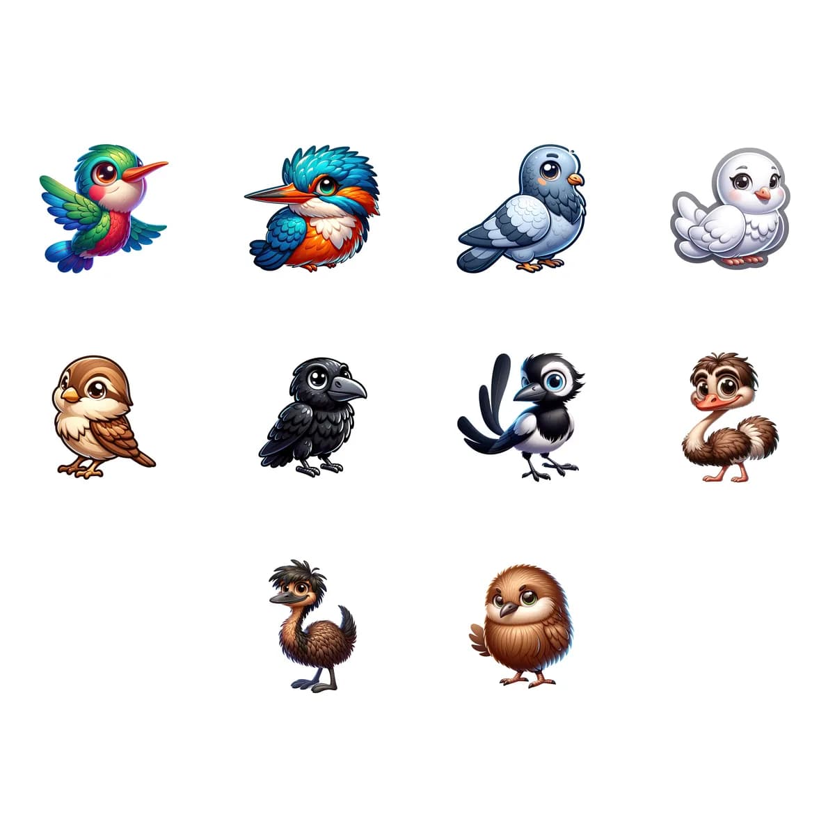Bird Sticker Pack #3 (10 Stickers)
