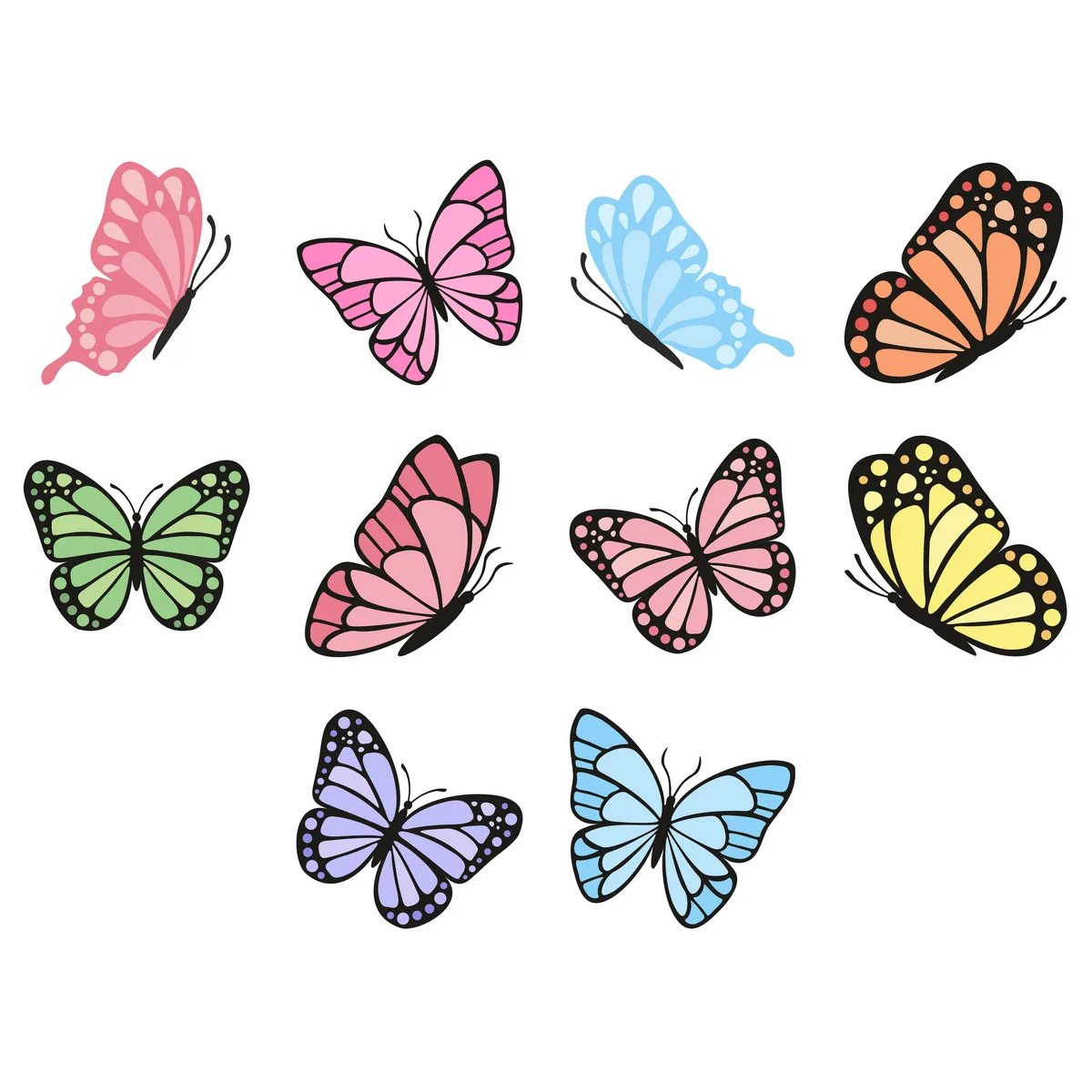 Butterfly & Bug Sticker Pack #4 (10 Stickers)