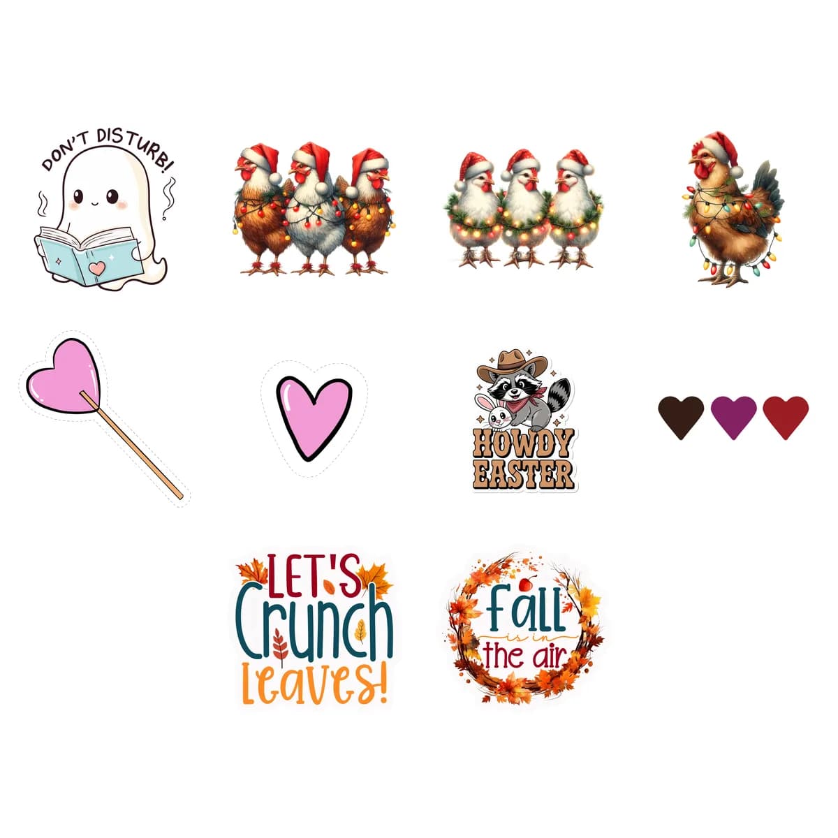 Fall & Holiday Sticker Pack #1 (10 Stickers)