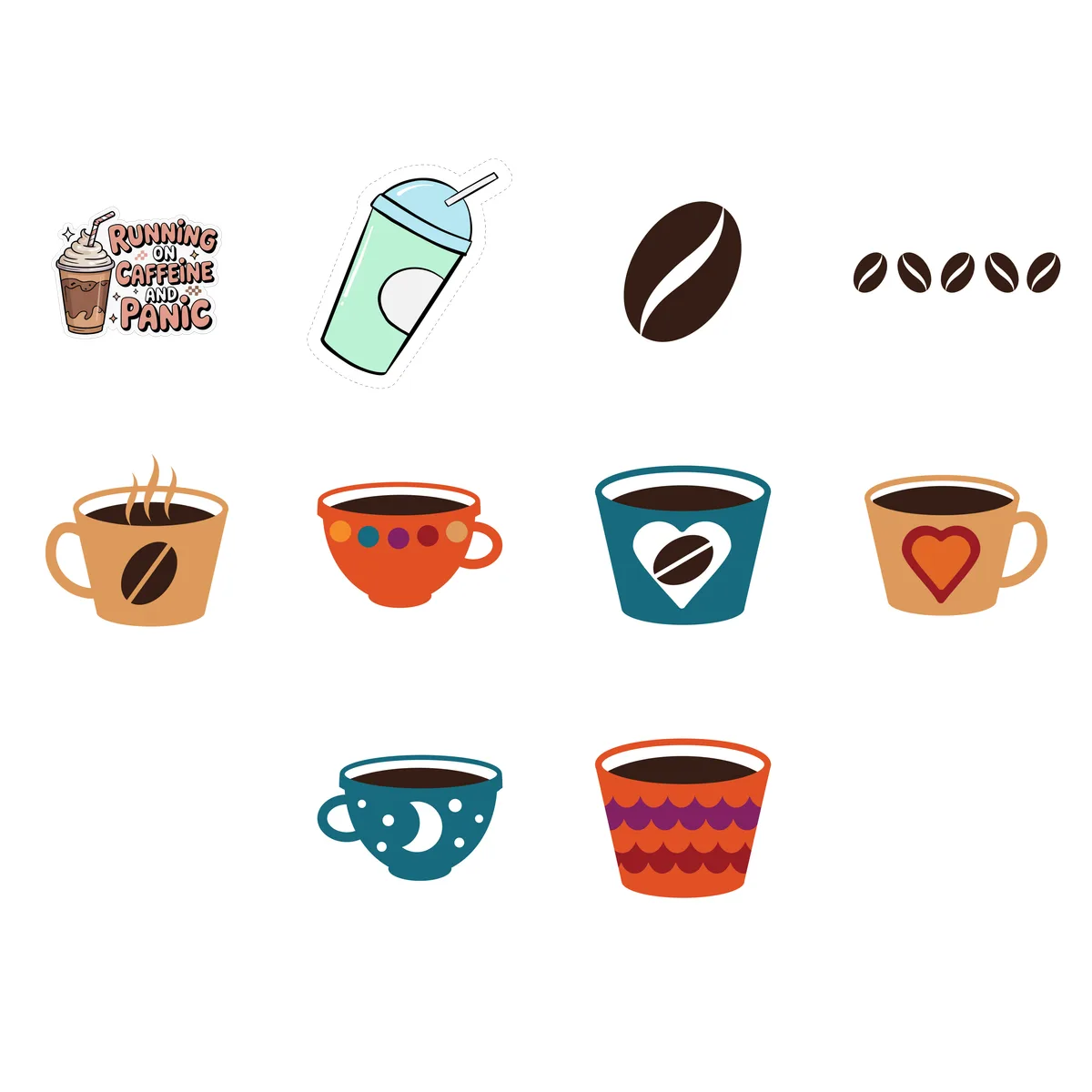 Coffee Lover Sticker Pack #1 (10 Stickers)