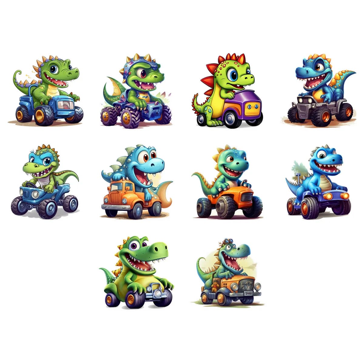 Monster Truck & Vehicle Sticker Pack (10 Stickers)