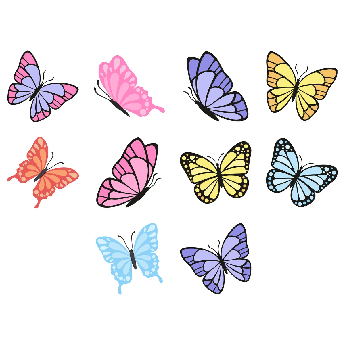 Butterfly & Bug Sticker Pack #6 (10 Stickers)
